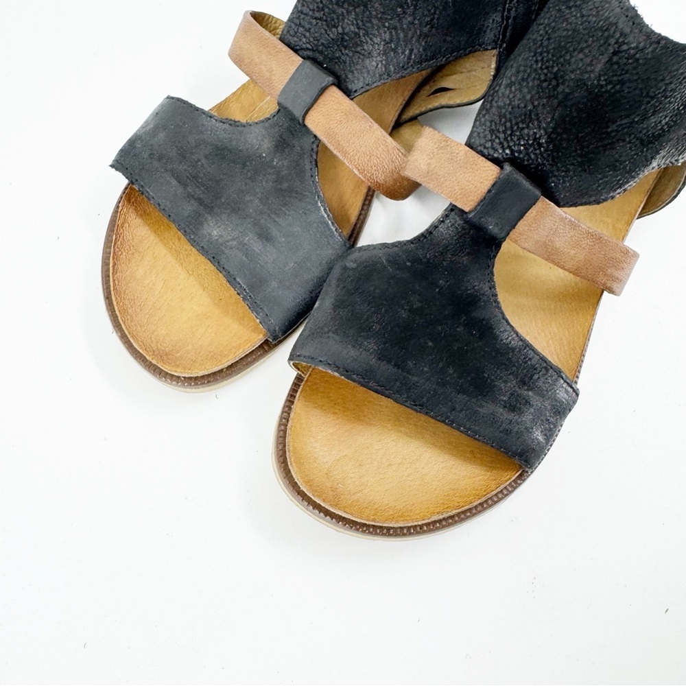 ✅ Miz Mooz Tamsyn Women's Ankle Strap Sandal LEATHER SIZE 38 BLACK/BROWN - Picture 3 of 9